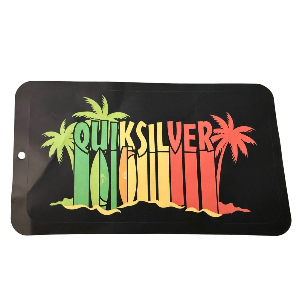 Quiksilver Green Yellow Red Reggae Palm Tree Surfboard Surfing Sticker